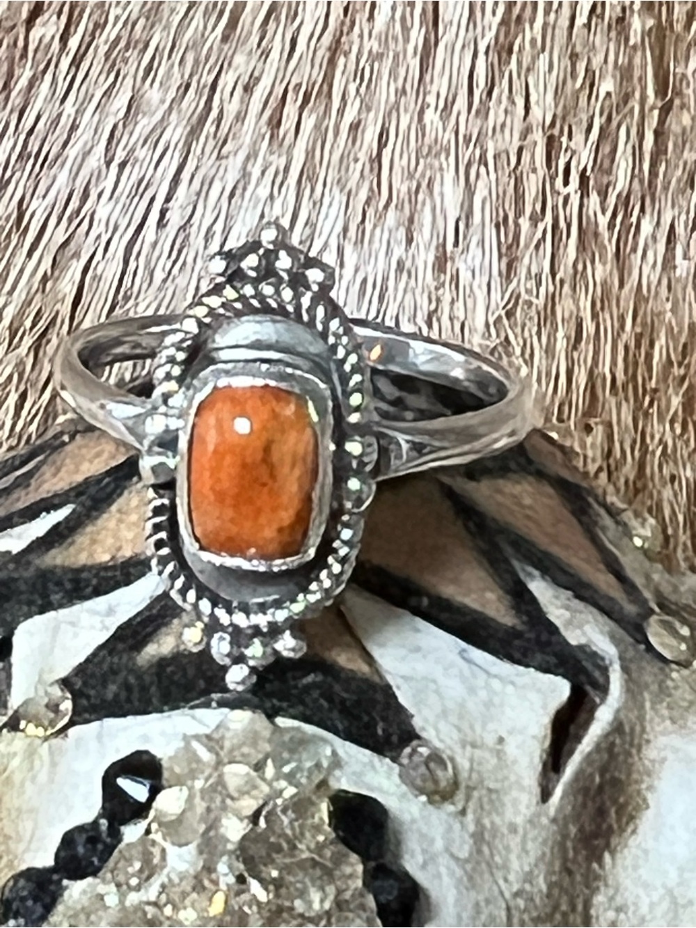 Sterling Silver Orange spiny